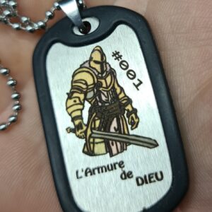 Plaque armure de dieu homme (dogtag)