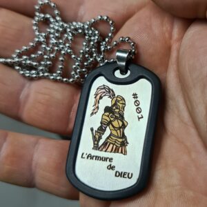 Plaque armure de dieu femme (dogtag)